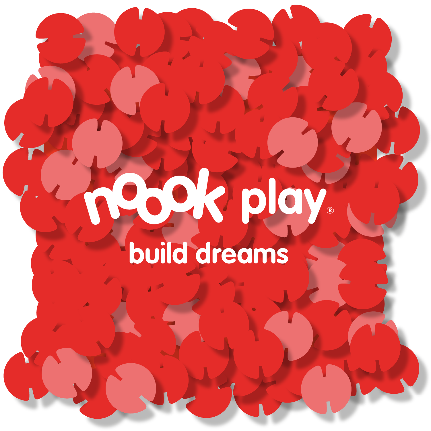 noook play® wordmark logo on noook® disc wallpaper.