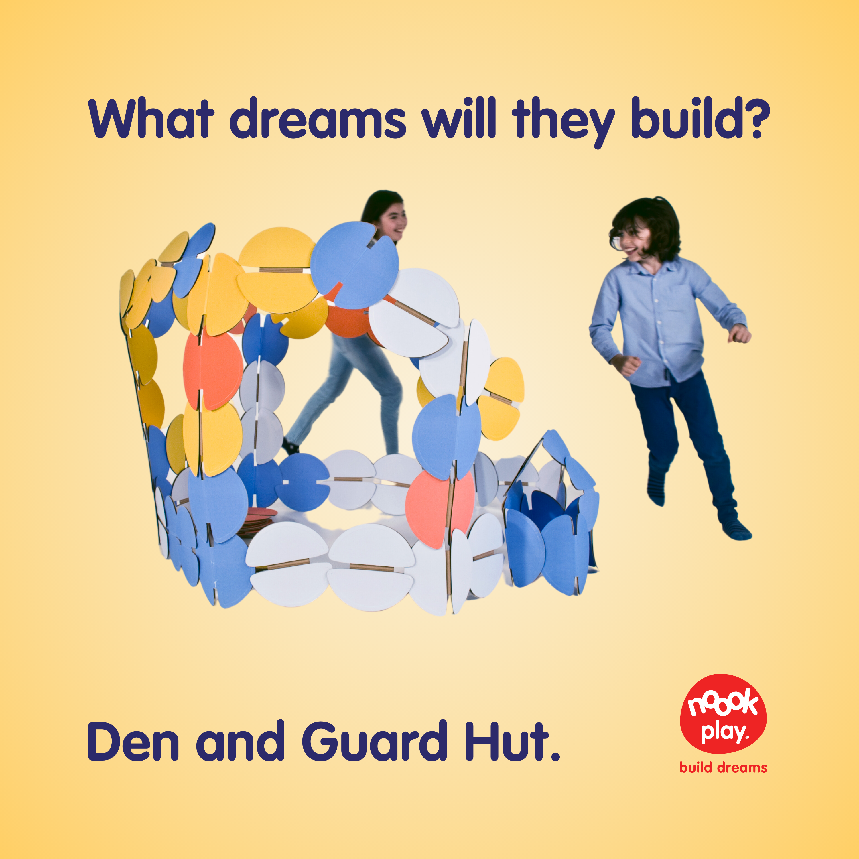What dreams will you build with noook play®? These kids have made a den and guard hut!