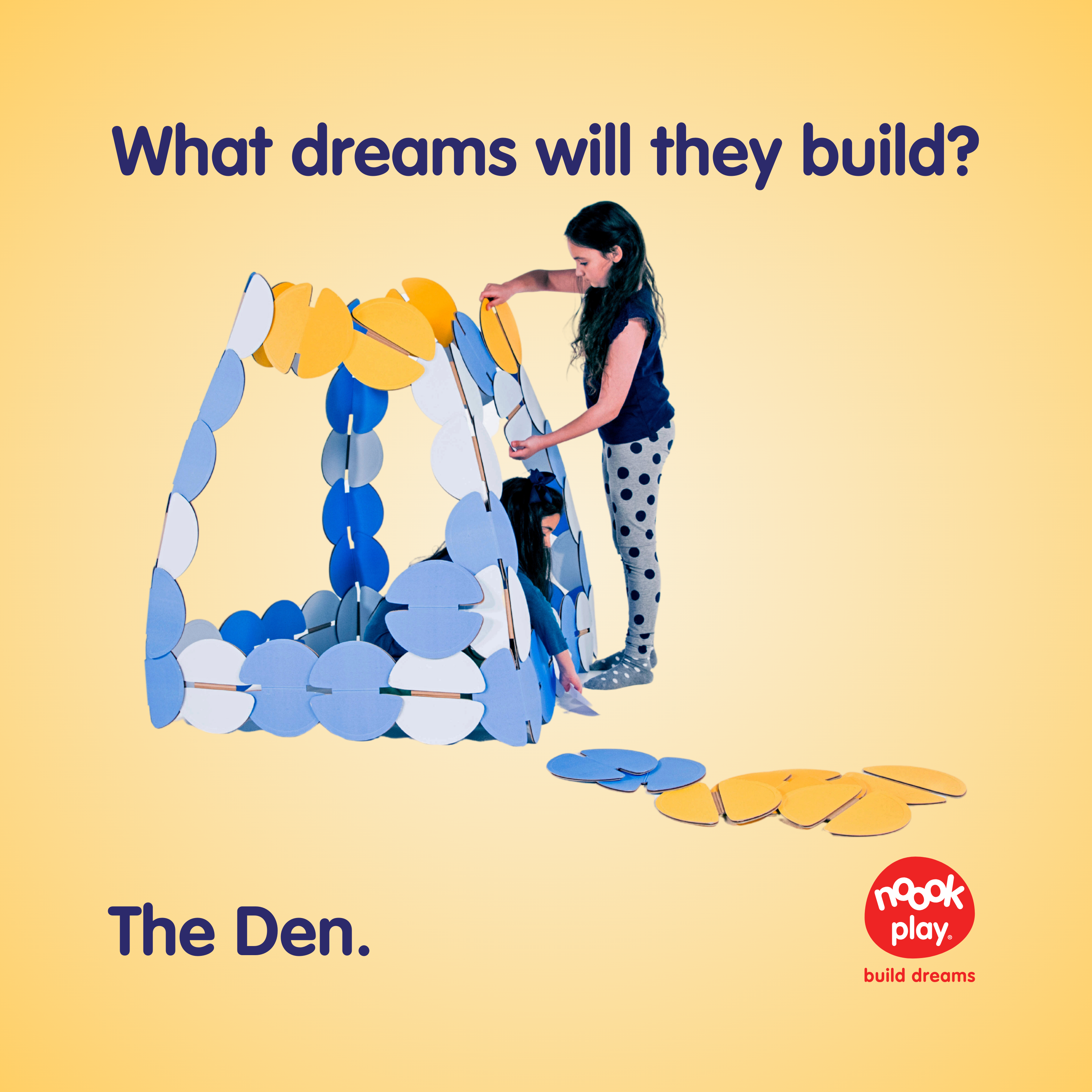 What dreams will you build with noook play®? These girls are making a large den to play in!