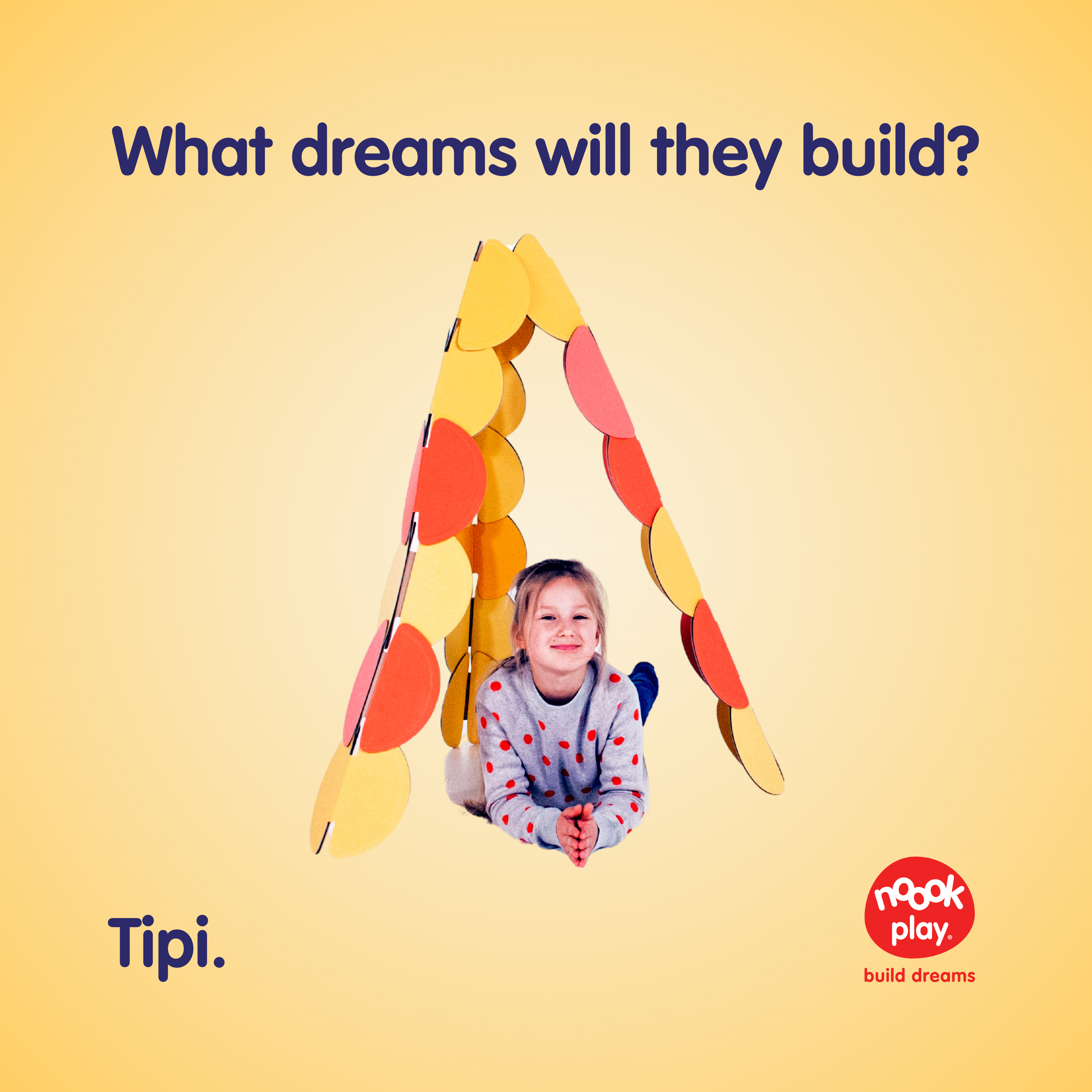 What dreams will you build with noook play®? This little girl has made a Tipi den!