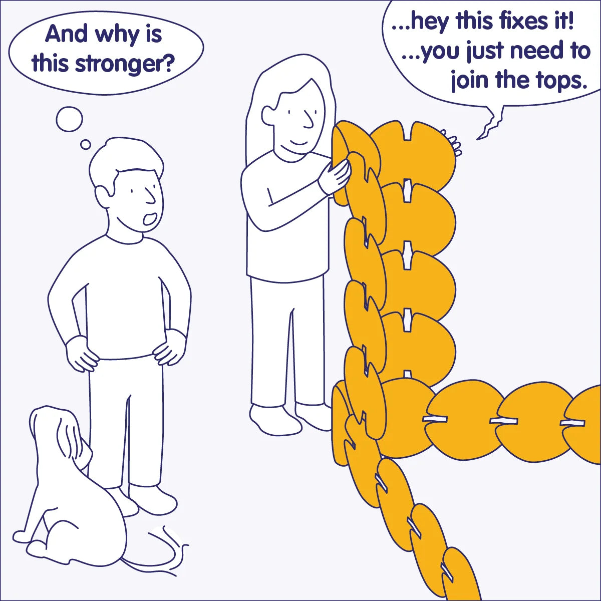 Child joins the tops of noook play® discs, completing a build and learning structure through play