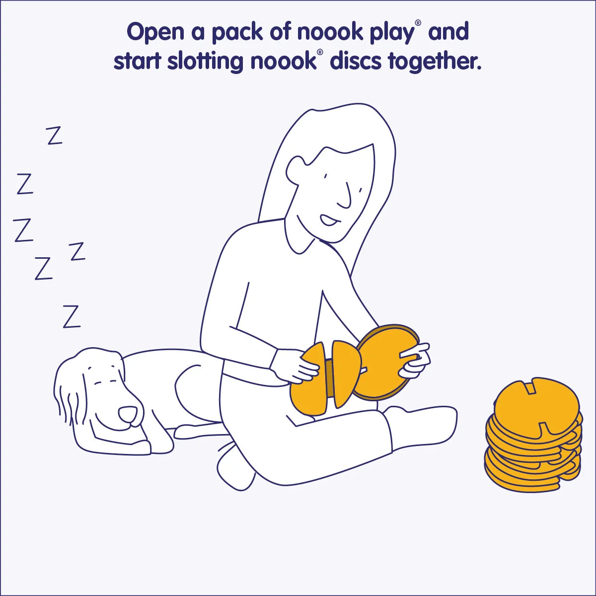 Child starts slotting noook play® discs together, exploring connection and creativity through building