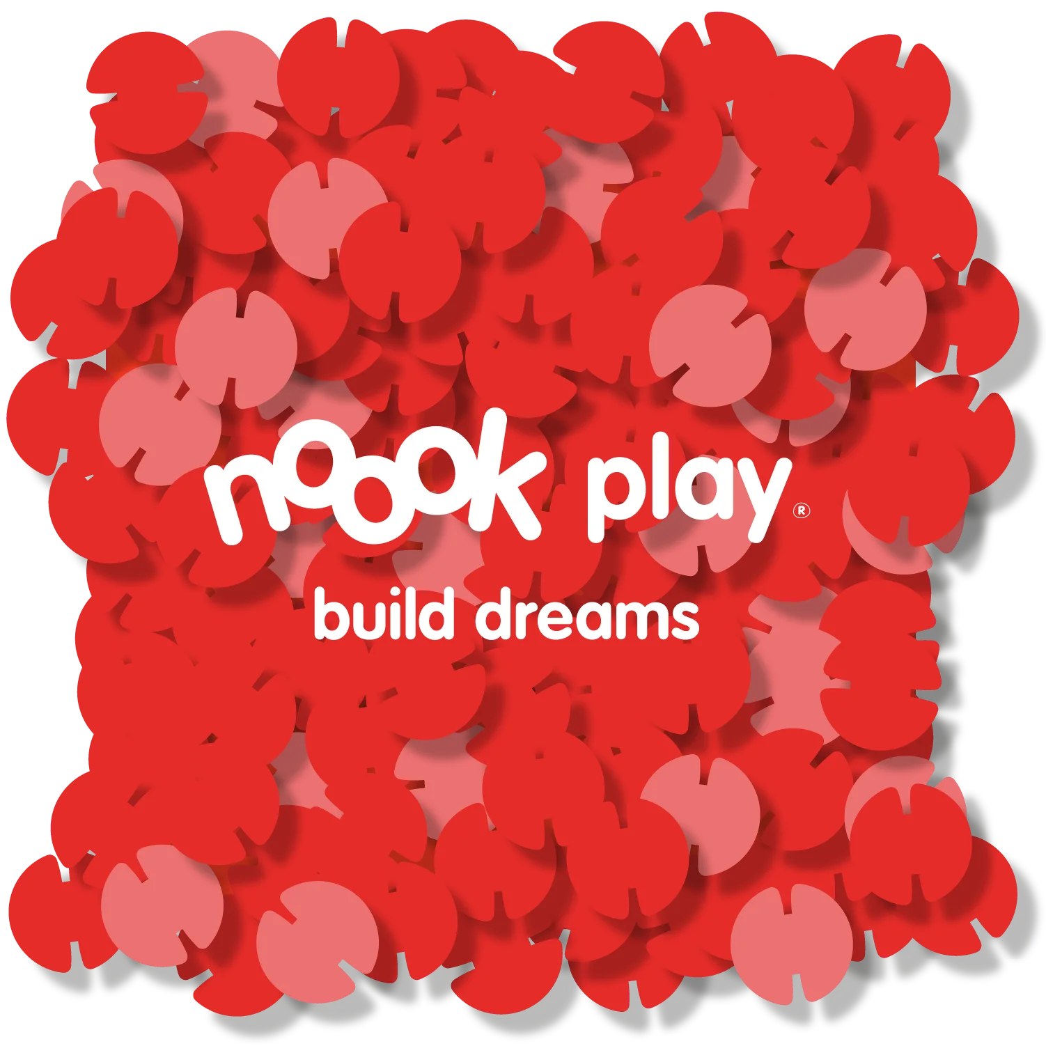 noook play® wordmark logo on noook® disc wallpaper.