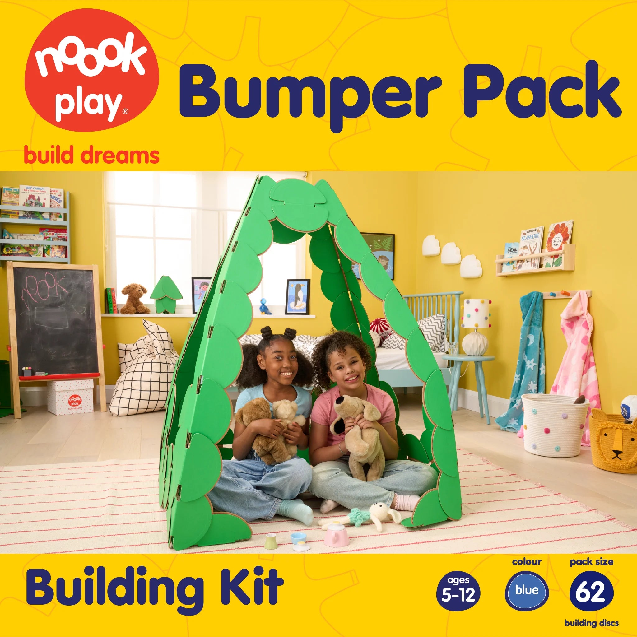 Pack artwork of Bumper Pack, 62 Pieces in blue, Building Toy for Kids 5-12 - noook play®