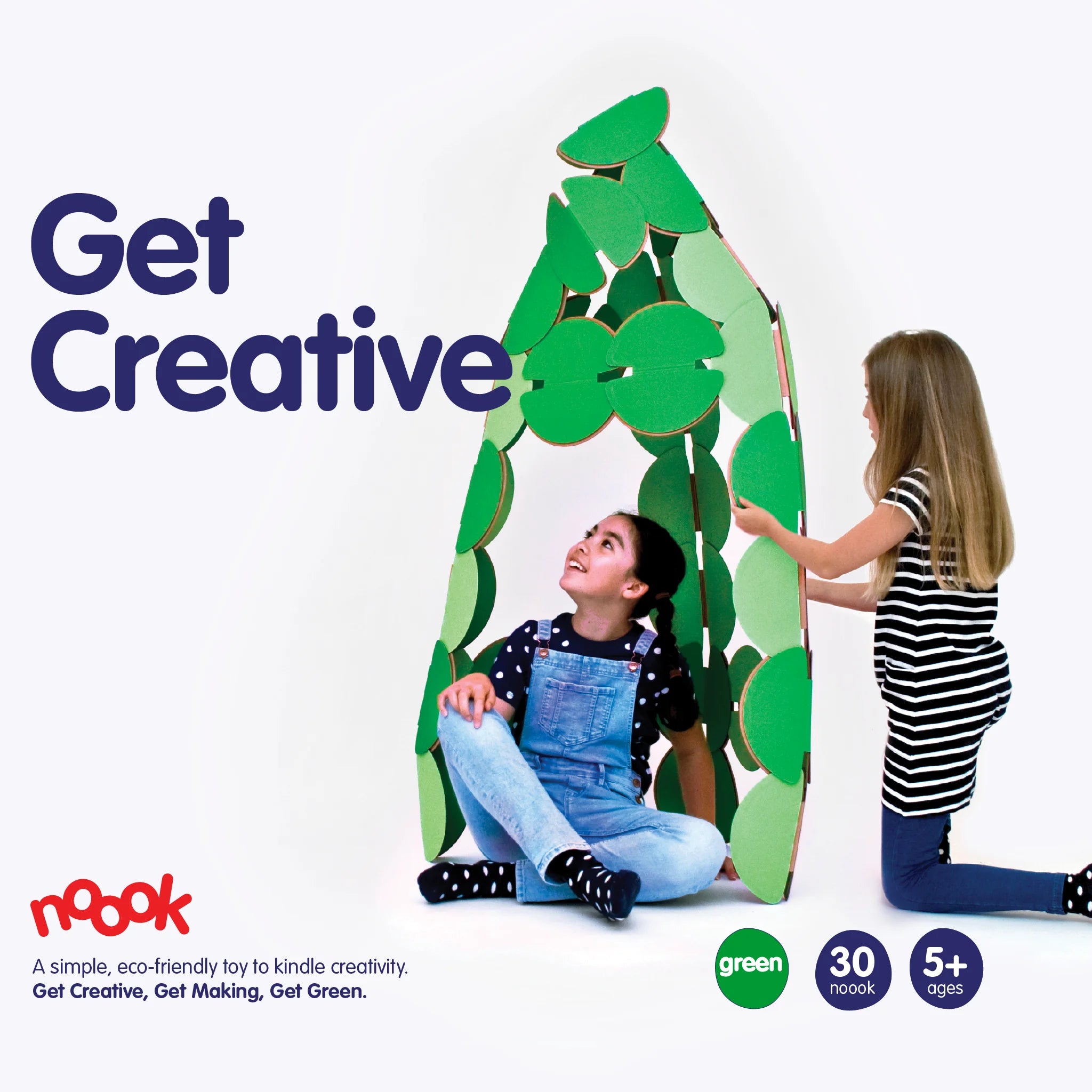 Pack artwork of Starter Pack, 30 Pieces in green, Building Toy for Kids 5-12 - noook play®