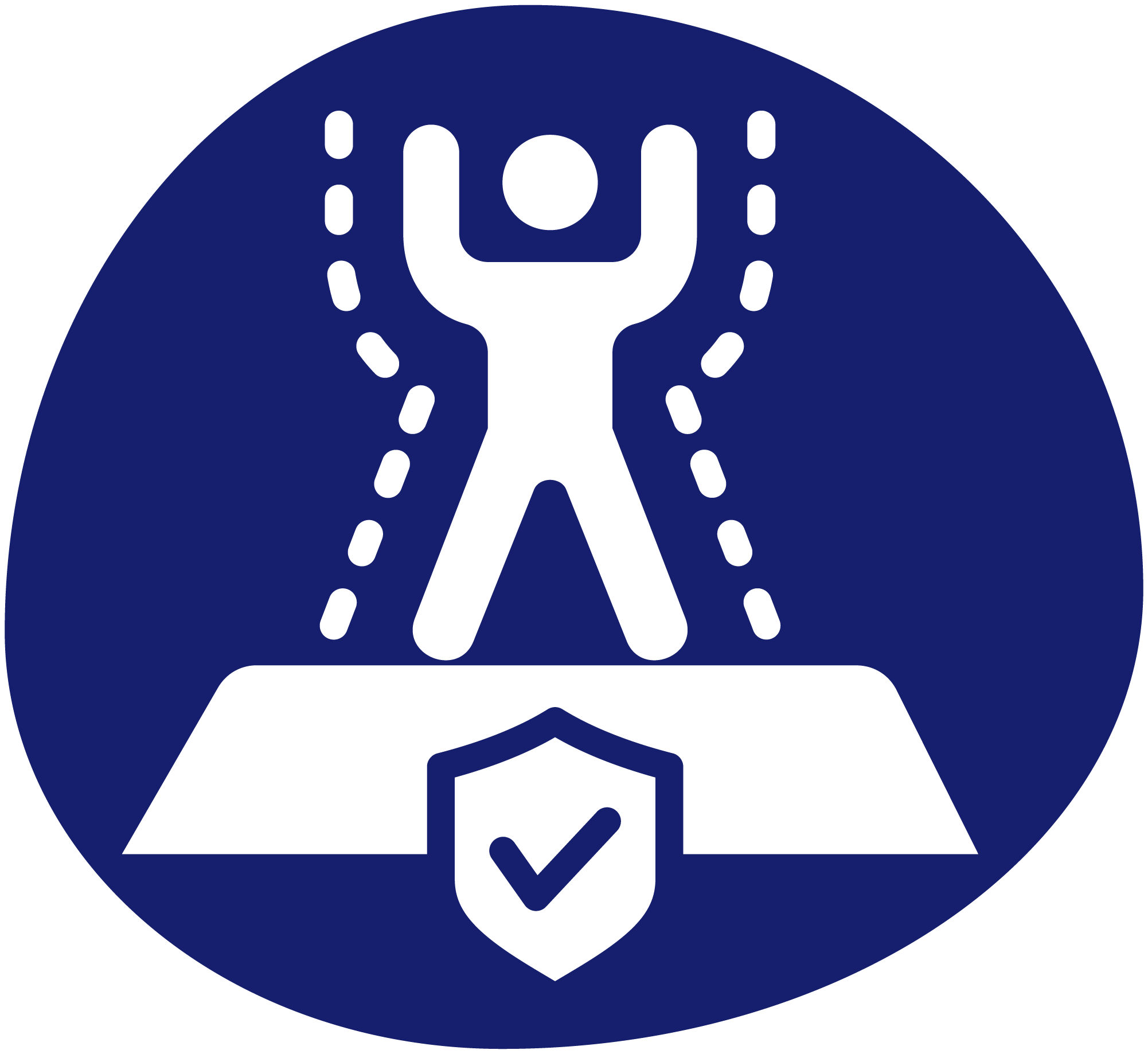 Emotional Resilience roundel in noook play® blue, symbolising confidence and perseverance through play