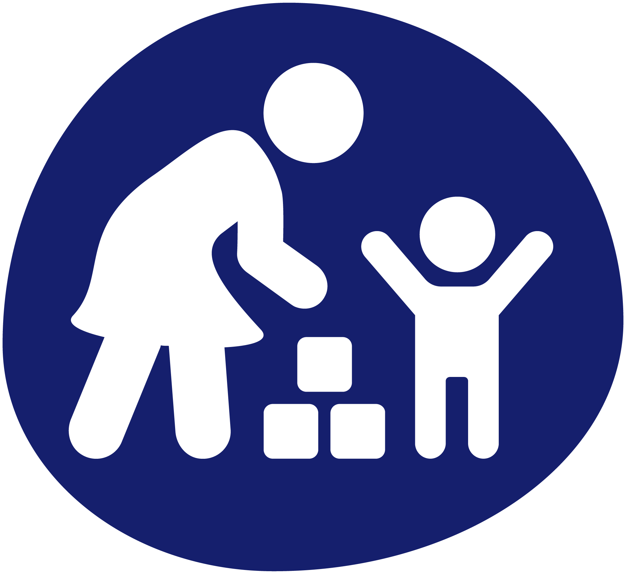 Therapeutic Play roundel in noook play® blue, representing calm, inclusive, and restorative play